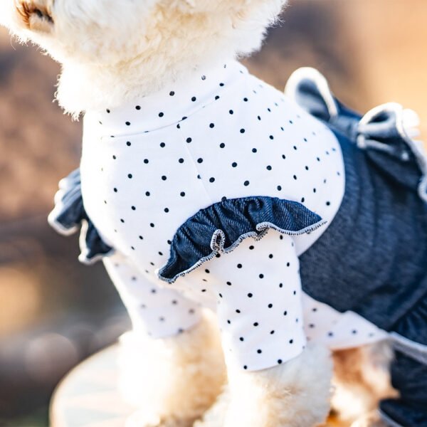 Pet Spring And Summer Thin New Denim Bow Princess Mesh Pettiskirt - Image 5