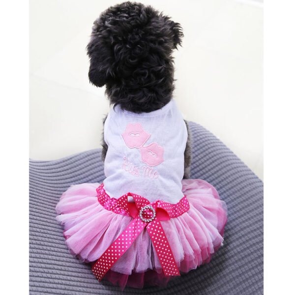 Pet Dog Lips Gauze Dress Princess Dress - Image 2