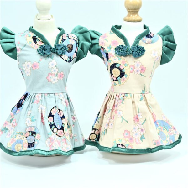 New Pet Dress Dog Retro Chinese Style Princess Dress Summer Dress Factory Wholesale One Drop Shipping - Image 4