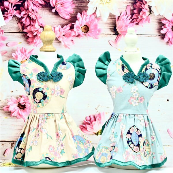 New Pet Dress Dog Retro Chinese Style Princess Dress Summer Dress Factory Wholesale One Drop Shipping - Image 2