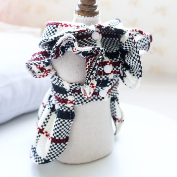 Dog Transformation Dress New Cat Apparel Pet Apparel Warm Princess Fragrant Wind Doll Collar Skirt Plaid Retro - Image 4