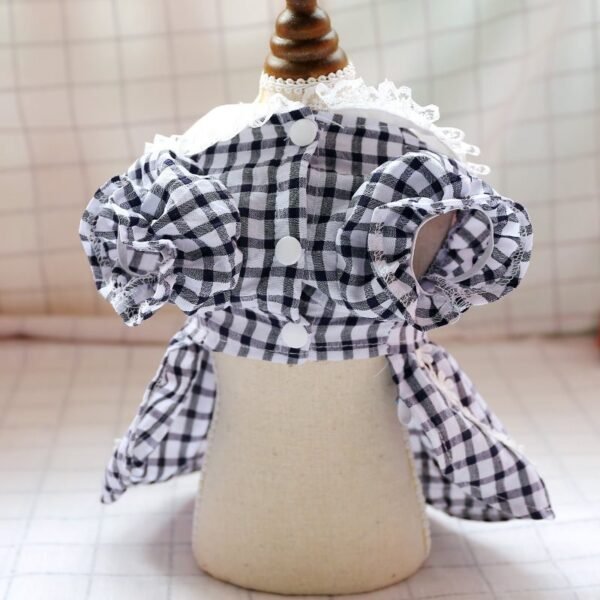 Pet Clothing Teddy Bear Bomei Cat Dog Spring And Summer Princess Plaid Lace Dress Small Dog Clothing - Image 4