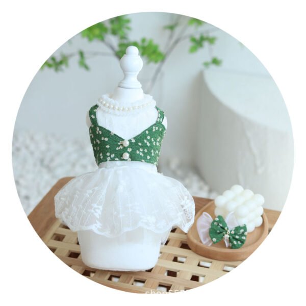 Pet Dog Pure White Princess Spring and Summer Lace Wedding Dress Pettiskirt - Image 3