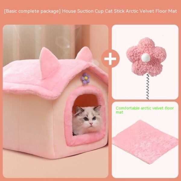 Cute Princess Cat Nest Thickened Puppet Winter Cat Pet Princess Bed - Image 7