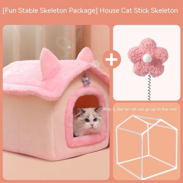 Cute Princess Cat Nest Thickened Puppet Winter Cat Pet Princess Bed - Image 6