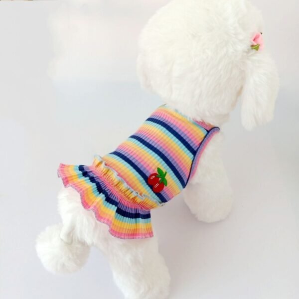 Pet Color Striped Cherry Princess Dress - Image 2