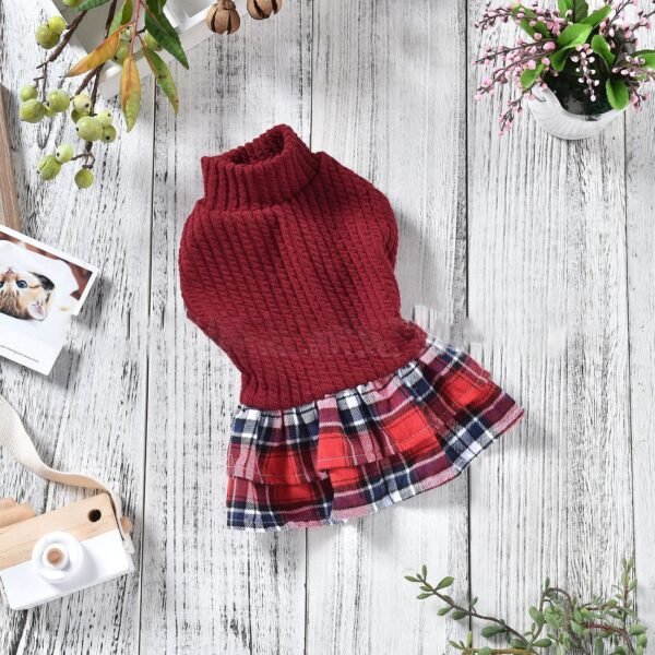 Dog Plaid Skirt Princess Skirt Autumn And Winter Pet Clothes - Image 4