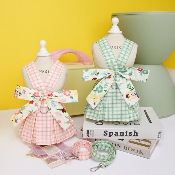 Plaid Patchwork Corset Pet Princess Dress - Image 2