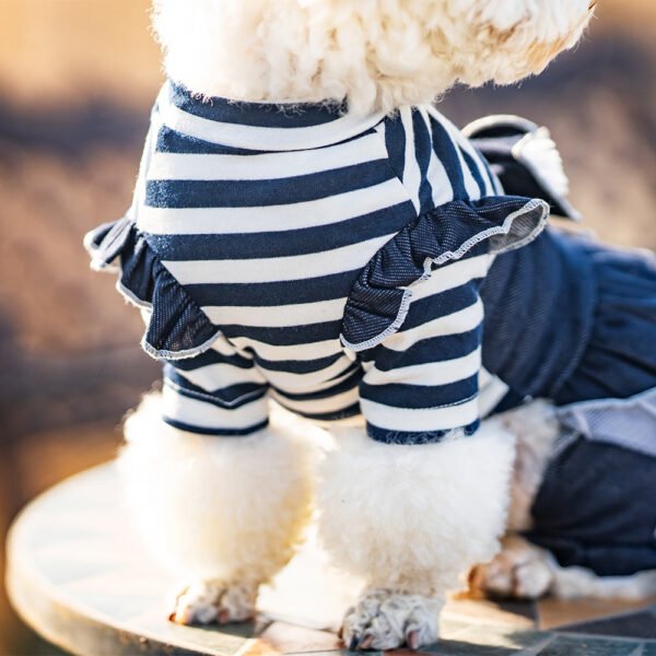 Pet Spring And Summer Thin New Denim Bow Princess Mesh Pettiskirt - Image 4