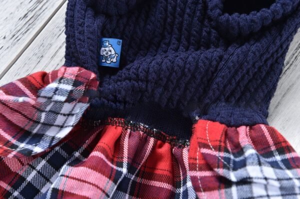 Dog Plaid Skirt Princess Skirt Autumn And Winter Pet Clothes - Image 3