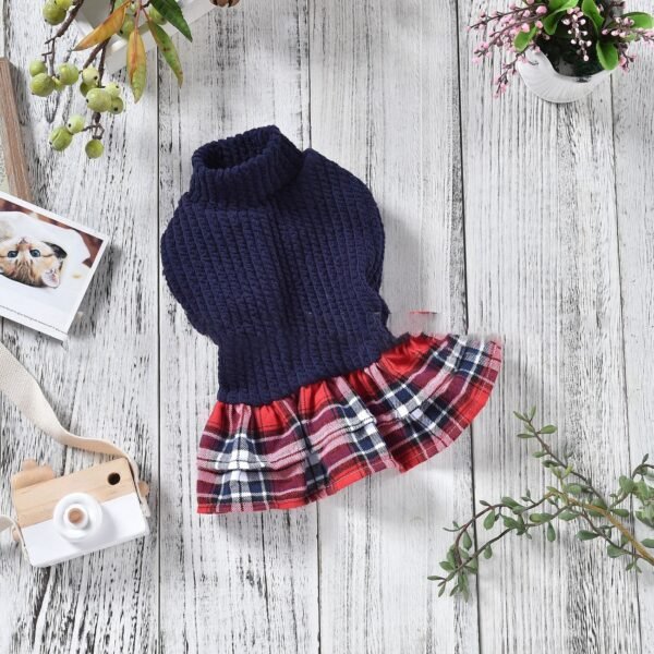 Dog Plaid Skirt Princess Skirt Autumn And Winter Pet Clothes - Image 5