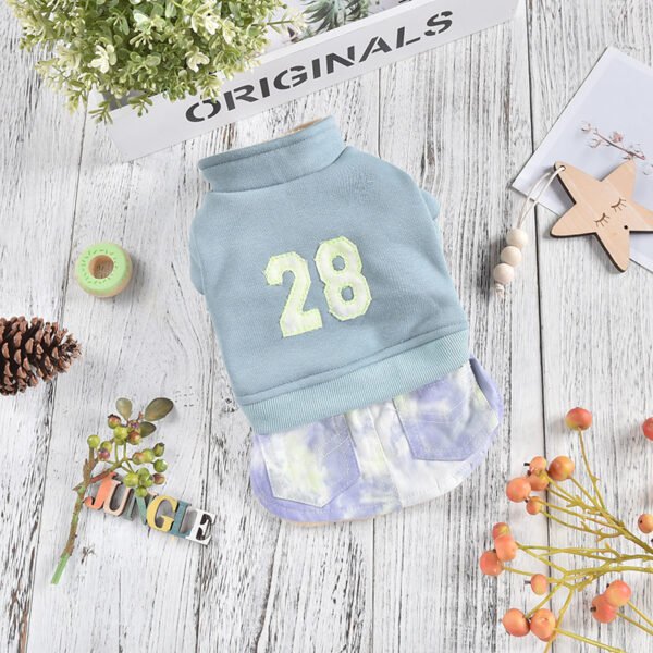 Pet Dog Jersey Denim Skirt Autumn Winter Pet Dog Clothes - Image 6