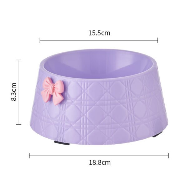 Pet Dog Food Bowls Lovely Bowknot Puppy Feeder Dish Bowl Diamond Pattern Bow Cat Bowl For Water Sweet Princess Pet Feeding Bowls - Image 3