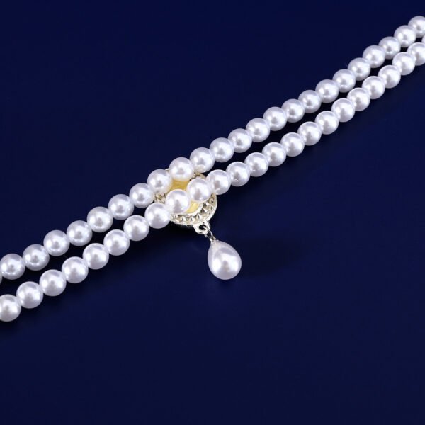 Double-layer Pearl Pet Necklace Maltese Puppy Luxurious Color Gem Pendant Princess Collar - Image 5