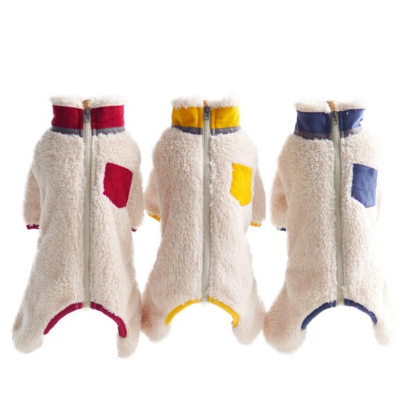 Pet Winter Plush Collar Padded Coat - Image 4