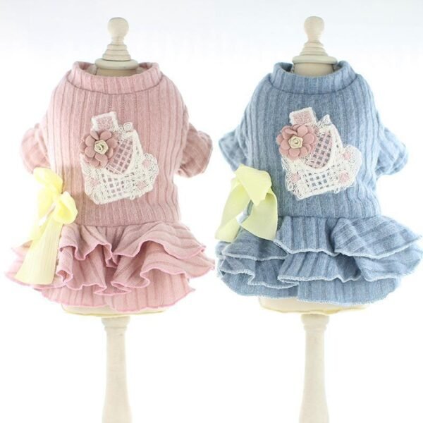 Pet Dog Clothes Cat Princess Skirt Cotton Padded Clothes - Image 2