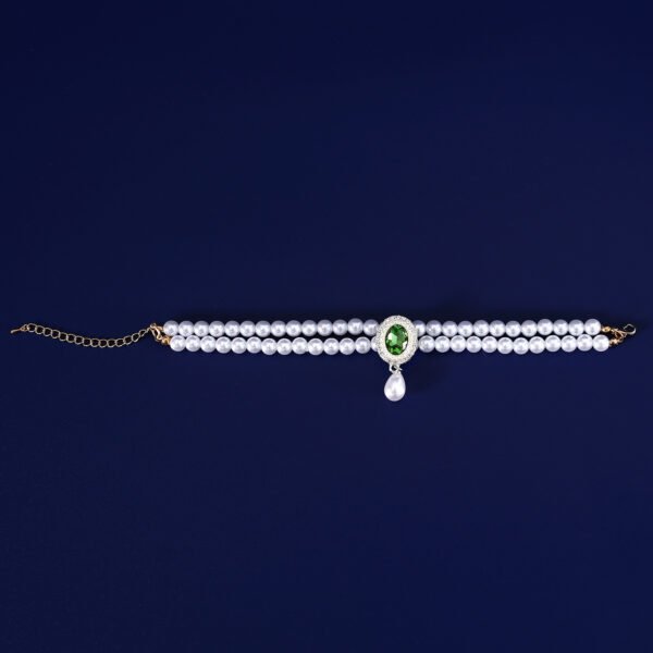 Double-layer Pearl Pet Necklace Maltese Puppy Luxurious Color Gem Pendant Princess Collar - Image 6