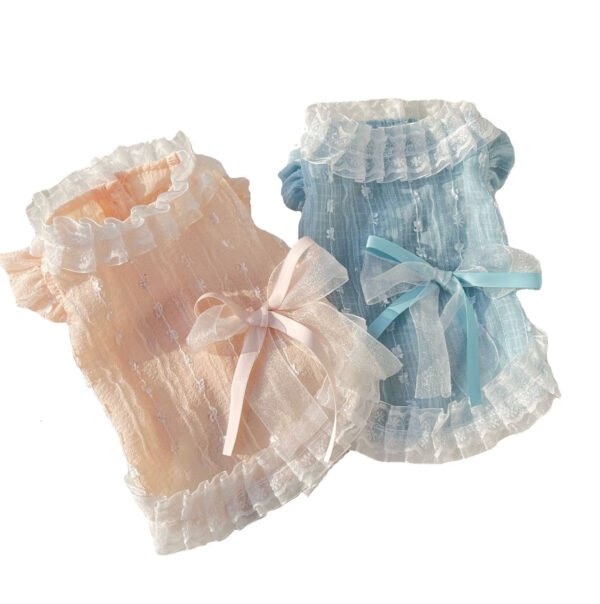 Chiffon Lace Bow Princess Dress Pet - Image 3