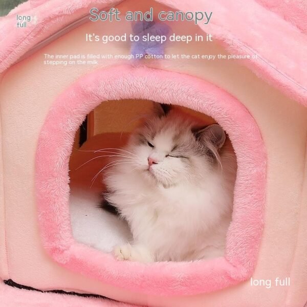 Cute Princess Cat Nest Thickened Puppet Winter Cat Pet Princess Bed - Image 9
