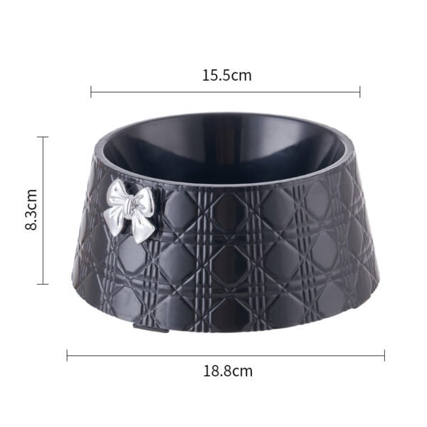 Pet Dog Food Bowls Lovely Bowknot Puppy Feeder Dish Bowl Diamond Pattern Bow Cat Bowl For Water Sweet Princess Pet Feeding Bowls - Image 2