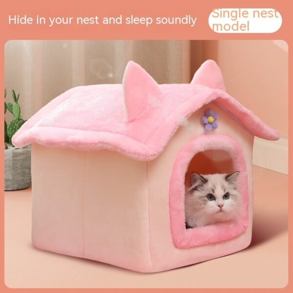 Cute Princess Cat Nest Thickened Puppet Winter Cat Pet Princess Bed - Image 3