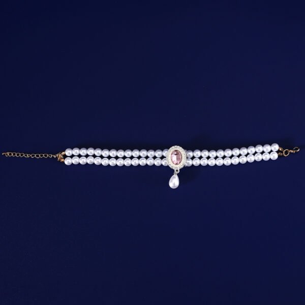 Double-layer Pearl Pet Necklace Maltese Puppy Luxurious Color Gem Pendant Princess Collar - Image 4