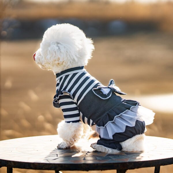 Pet Spring And Summer Thin New Denim Bow Princess Mesh Pettiskirt - Image 8