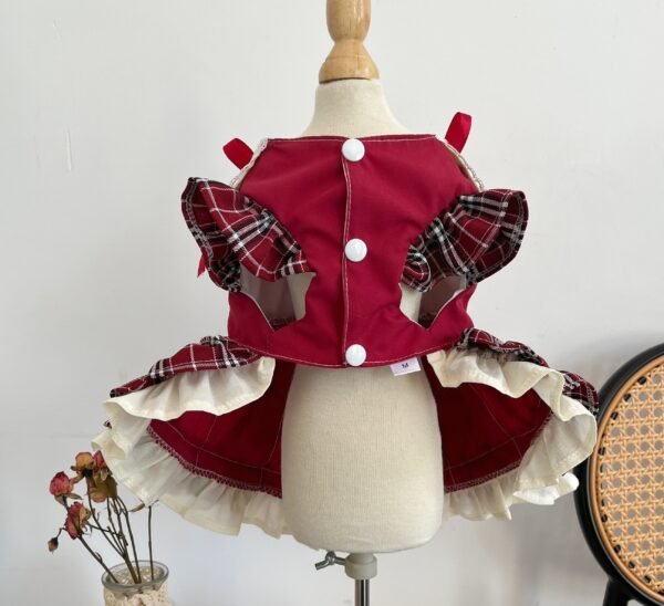 Princess Lolita Dress With Pet Bow Plaid Lace - Image 3