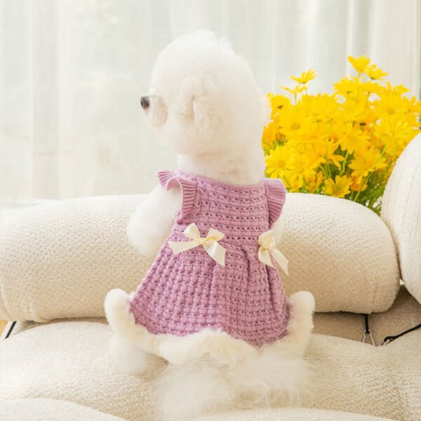 Bow Sweater Skirt Princess Wind Pet Two-legged Clothes - Image 6