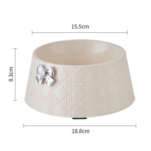 Pet Dog Food Bowls Lovely Bowknot Puppy Feeder Dish Bowl Diamond Pattern Bow Cat Bowl For Water Sweet Princess Pet Feeding Bowls - Image 6
