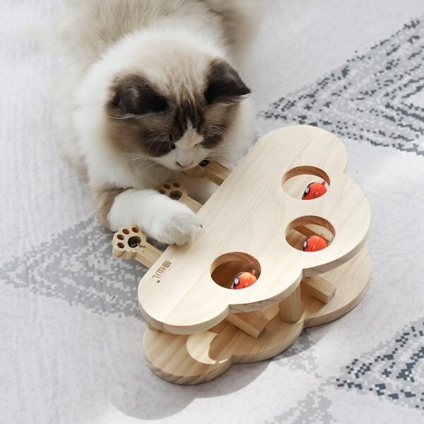 Meow Fairy Cat Supplies Cat Teaser Toy Solid Wood Whac-a-mole Cat - Image 4