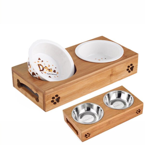 Pet Supplies Cat Tableware Bamboo Shelf - Image 5