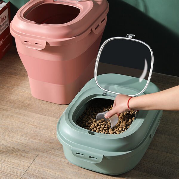 Food Storage Bucket Large Capacity Cat Food Pet Dog Food Sealed Bucket Moistureproof Cat Dog Supplies - Image 2