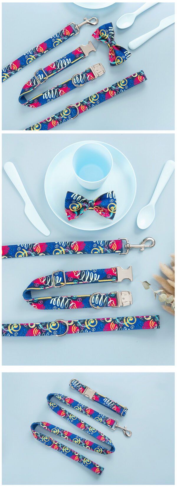 Dog Collar Pet Leash Dog Bow Set Dog Collar Pet Leash Dog Bow Set - Image 6