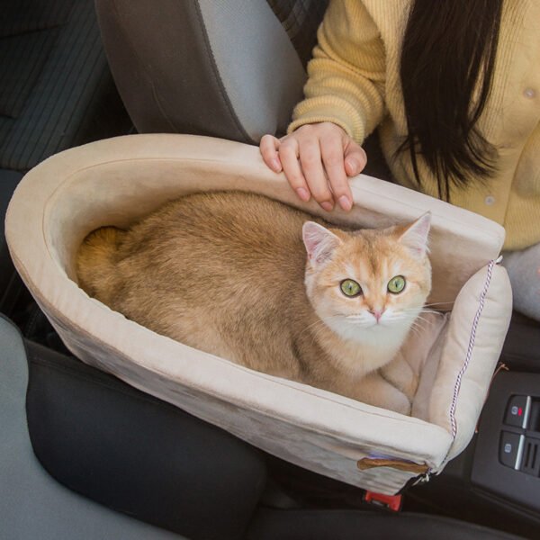 Dog Car Seat Pet Carrier Universal Armrest Box Nonslip Quilted Pet Car Carrier Bags For Small Dogs Outdoor Travel Pet Supplies - Image 4