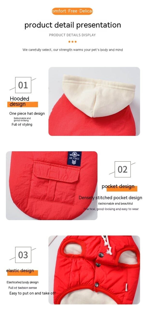 Warm Two Feet Apparel Dog Pet Cotton Vest - Image 5