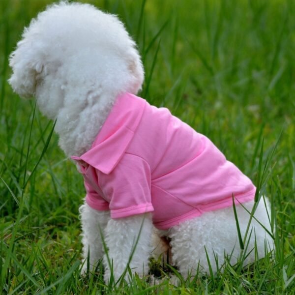 Pet Clothes Dog Solid color Polo Shirt Apparel Lapel Costume Dog Clothes T-shirt Casual Puppy Suit Cotton Clothes Cozy Shirt - Image 5
