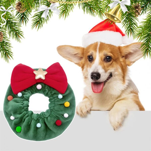Christmas Pet Bow-knot Collar Friendly To Skin Xmas Pet Scarf WashableParty Pet Dog Neck Strap Scarf Photo Prop Pet Supplies - Image 8