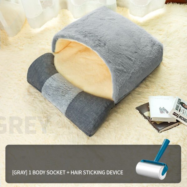 Cat Litter Four Seasons Universal Winter Warmth Semi-closed Kitten Net Red Pet Small Dog Cat Litter Bed House Supplies - Image 3