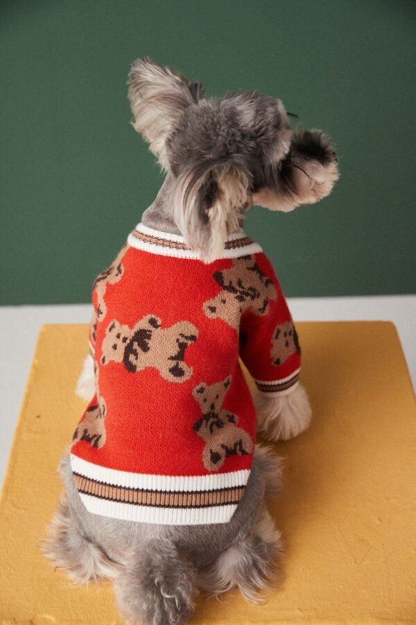 Dog Cat Sweater Preppy Style V-neck Striped Vest Pet Puppy Winter Warm Clothes Apparel For Dogs Cats - Image 3
