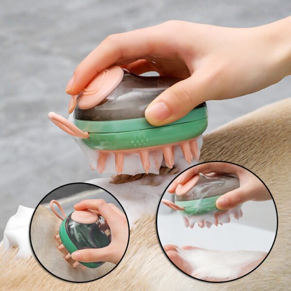 New 2 In 1 Pet Cat Dog Cleaning Bathing Massage Shampoo Soap Dispensing Grooming Brush Pets Supplies - Image 7
