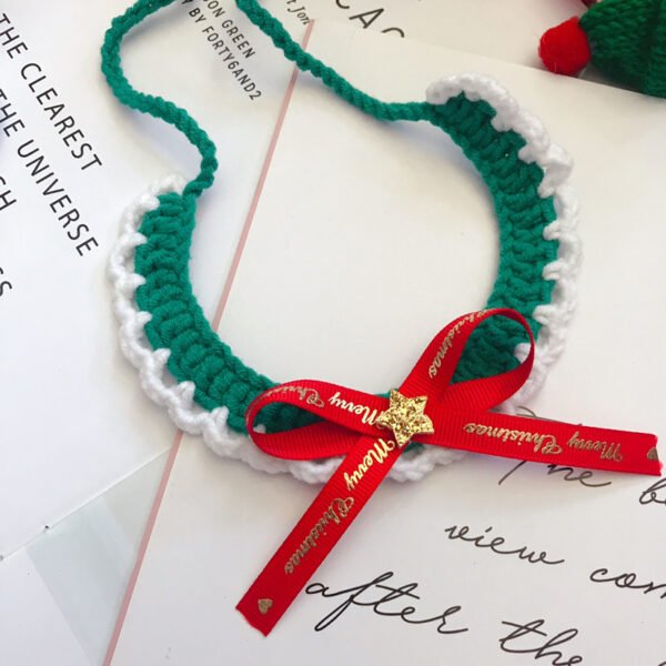 Wool Pet Collar Hand Woven Collar Christmas Pet Accessories - Image 5