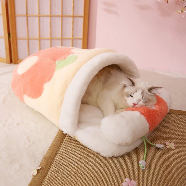 Warm Semi-enclosed Dinosaur Cat Bed Thickened Pet Supplies - Image 5