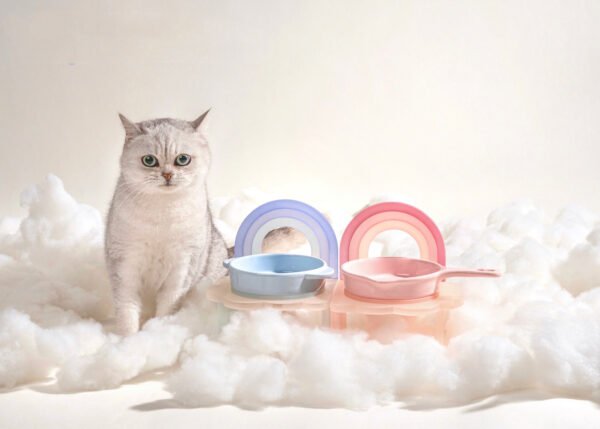Rainbow Cat And Dog Bowl Rack Cute Pet Supplies - Image 2