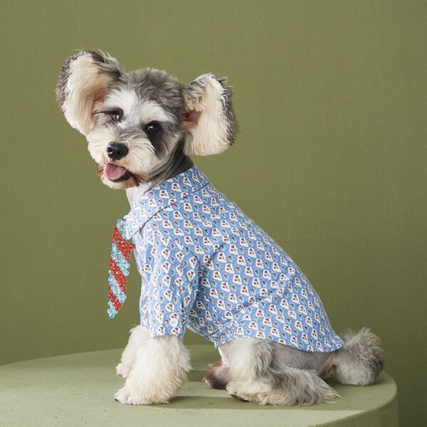 Plush Flower Shirt Teddy Schnauzer Pomeranian VIP Kitty Pet Fall Winter Apparel - Image 3